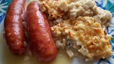 Diots au vin blanc de Savoie aux crozets et gorgonzola