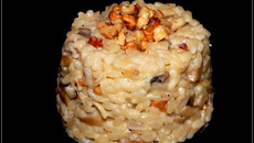 Risotto crémeux aux noix et champignons