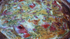 Tarte à la tomate, jambon, mozzarella