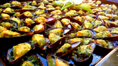 Moules gratinées