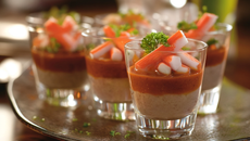 Verrines de thon, tomates, surimi