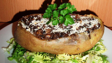 Pommes de terre farcies à la duxelles de champignons