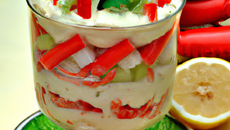 verrine au mascarpone et crabe