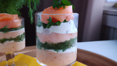 Verrine de Saumon sur une mousse de boursin