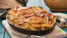 Gratin de pennes aux petits lardons