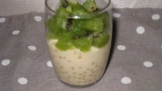 Crème grenade-framboise au lait de coco