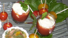 La tomate-mozzarella façon île flottante