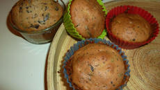 Muffins aux pépites de chocolat à base de lait et beurre
