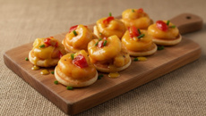 Blinis crevettes au curry