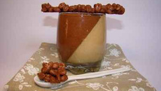 Duo de mousses praliné et chocolat St Domingue, croustillant chocolat Ghana