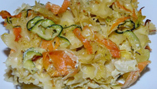 Gratin de farfalle aux légumes