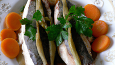 Parfait de ratte et vitelottes aux poissons fumés