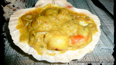 Noix de Saint-Jacques au lait de coco