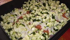 Pavés de saumon avec ses courgettes et sa sauce moutarde à l'ancienne