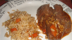 Bœuf bourguignon et sa sauce au chocolat