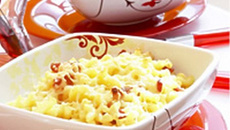 Gratin de coquillettes façon carbonara