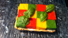 Tartelette Damier aux trois poivrons