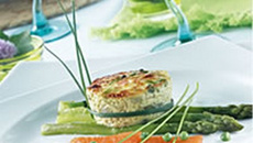 Mini clafoutis aux asperges et saumon