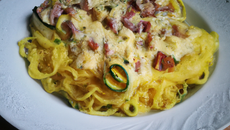 Courgettes façon carbonara