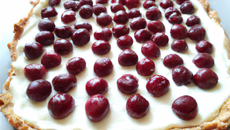 Tarte aux cerises et fromage blanc