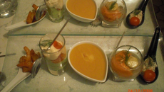 Verrine à la purée de marron et sa noix de saint-jacques poêlée