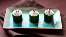 Courgettes farcies au fromage de chèvre frais et ciboulette