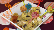 Cake à la polenta, amandes et poulet