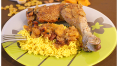 Tajine de poulet aux abricots et raisins secs