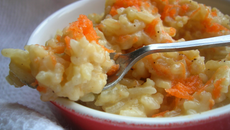 Riz au lait au thé vanille et carottes confites