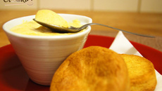 Mousse au kaki Persimon et son sablé à la vanille