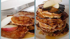 Crêpes aux pommes et à la cannelle, sans gluten, et beurre à l'érable