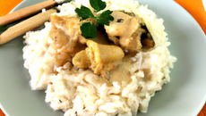 Blanquette de chapon aux pleurotes et riz sauvage