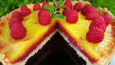 Tarte lemon curd-framboises curd