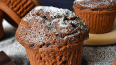 Muffin aux flocons d'avoine, cacao et rhum
