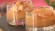Verrines de crevettes au pamplemousse
