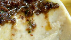 Caviar d'aubergines en Panna Cotta & pesto d'olives