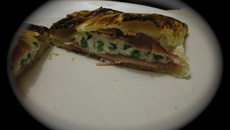 Feuilletés aux petits pois et jambon