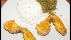 Poulet épicé et ses deux riz .