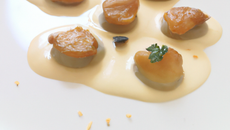 Saint-jaques lardées à la vanille