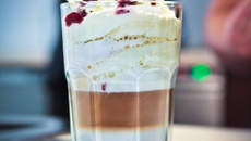 Le latte macchaiato douceur de framboise