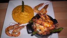 Cocotte de gambas aux asperges ...