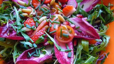 Salade fraîcheur aux fraises et à la grenade