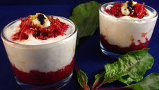 Verrines betterave pomme fromage blanc