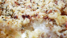 Crumble ratatouille, chèvre et épices