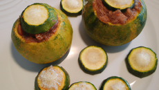 Courgettes rondes farcies au riz