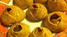 Roses fourrées, bouchées au bœuf