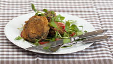 Aubergines panées à la moutarde