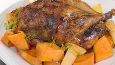 Faisan farci aux coings et au foie gras