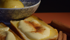 Crème de poires au pain d'épices grillé