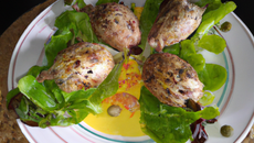 Bécasse de mer rôtie à l'huile d'olive farcie d'une rémoulade de célerie rave